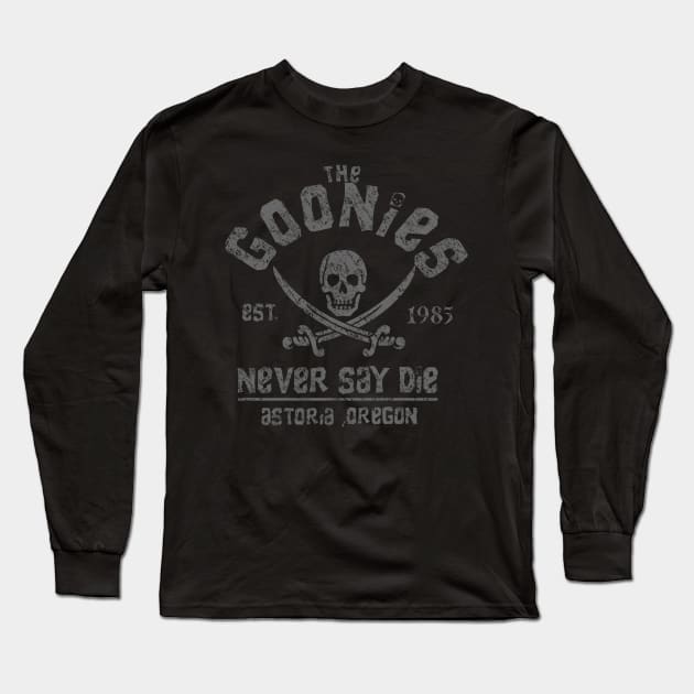 The Goonies - Never Say Die Long Sleeve T-Shirt by crocamasistudios